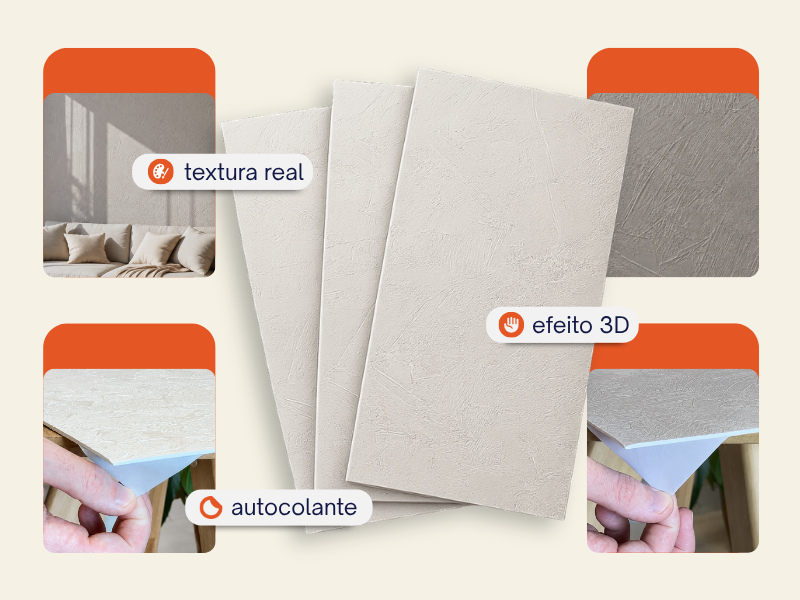 Painel Autoadesivo Texturizado | Kit 10 - imagem 1