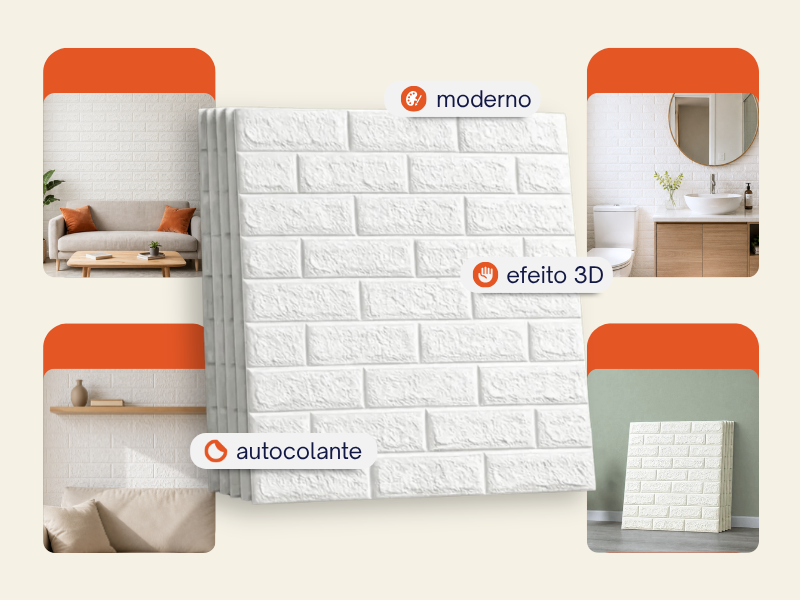 Painel Autoadesivo Tijolinho | Kit 10 - imagem 1